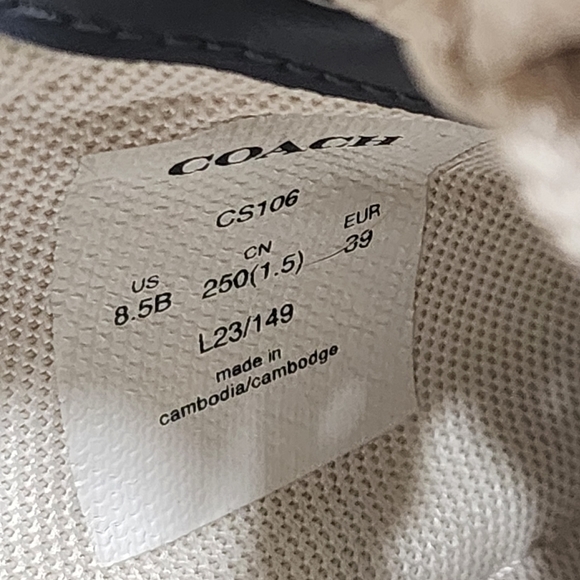 Coach CS106 Blue Demin Signature C's Shoes Womens 8.5B Coach Retail - Picture 10 of 10